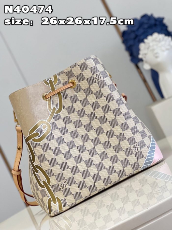 高仿LV Nautical 系列 NEONOE 中号手袋 LV航海印花水桶包