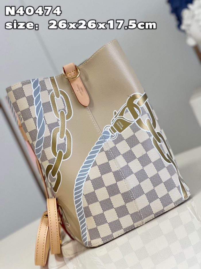 高仿LV Nautical 系列 NEONOE 中号手袋 LV航海印花水桶包