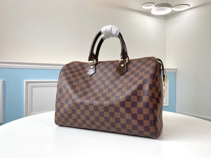 高仿LV Speedy 35 手袋（无肩带）DaEbene 涂层帆布 LV枕头包