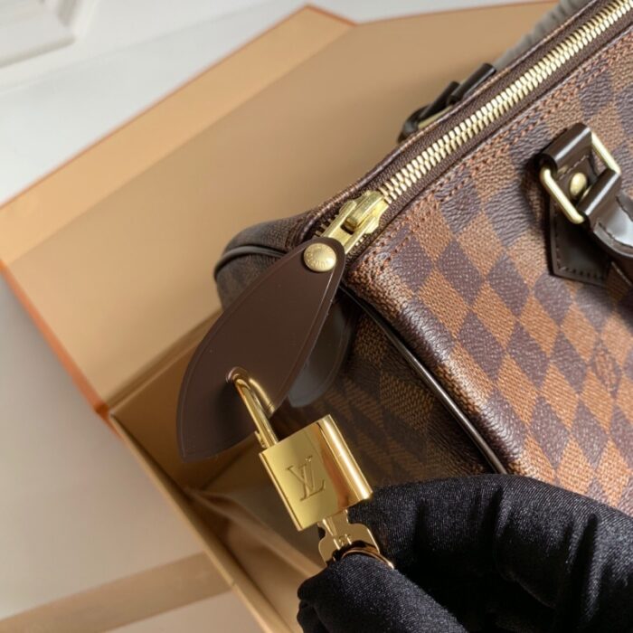 高仿LV Speedy 30 手袋（无肩带）DaEbene 涂层帆布 LV枕头包