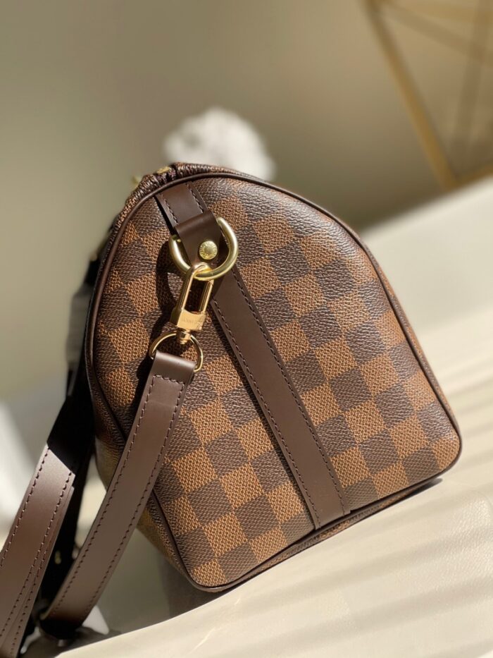 高仿LV Speedy 30 手袋（配肩带）DaEbene 涂层帆布枕头包