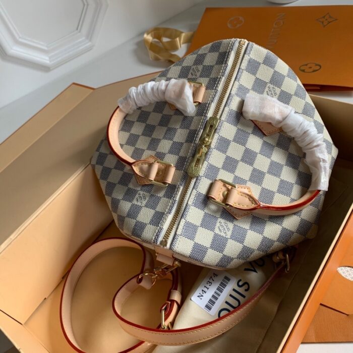 高仿LV Speedy 25 手袋（配肩带）DaAzur 涂层帆布枕头包