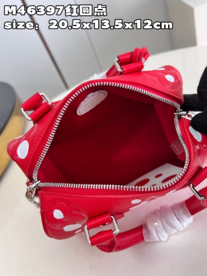 高仿LV x YK SPEEDY BANDOULIERE 20 手袋 草间弥生合作系列枕头包