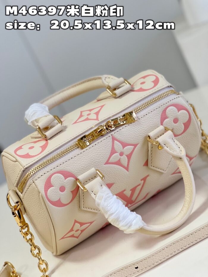 高仿LV SPEEDY BANDOULIERE 20 手袋 花卉图案枕头包