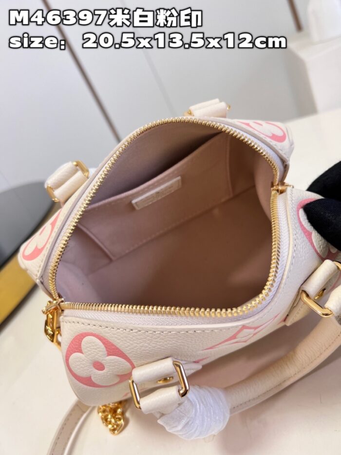 高仿LV SPEEDY BANDOULIERE 20 手袋 花卉图案枕头包