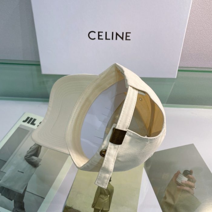 Celine 米色棉质棒球帽