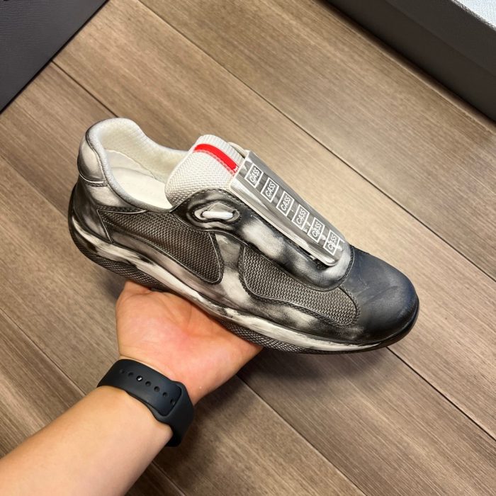 Prada Cass x Prada 美洲杯“Sust4in”男士黑色运动鞋 1.4 英寸/35 毫米 PRD
