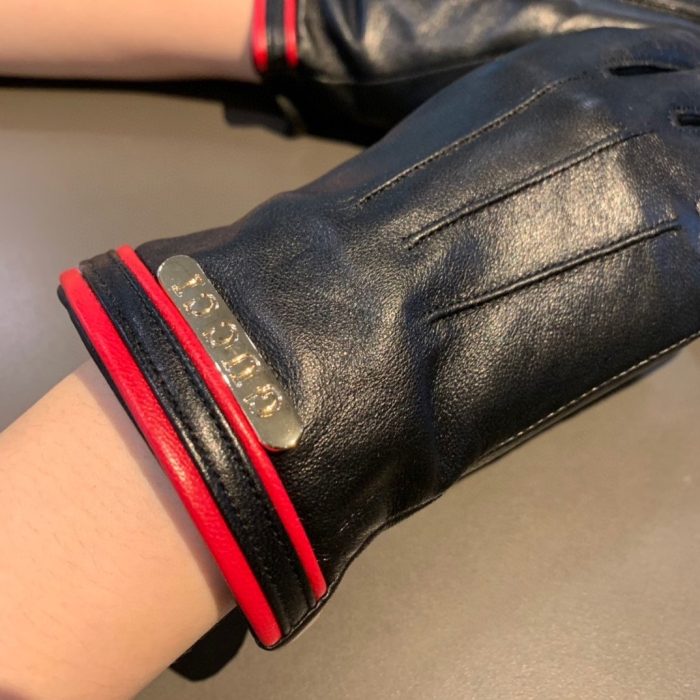 Gucci 黑色标志性双 G 图案手套