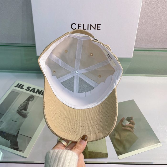 Celine 米色棉质棒球帽