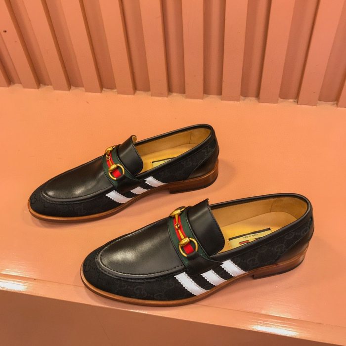 Gucci x Adidas 男士 GG 乐福鞋黑色男士 GG 鞋 702284