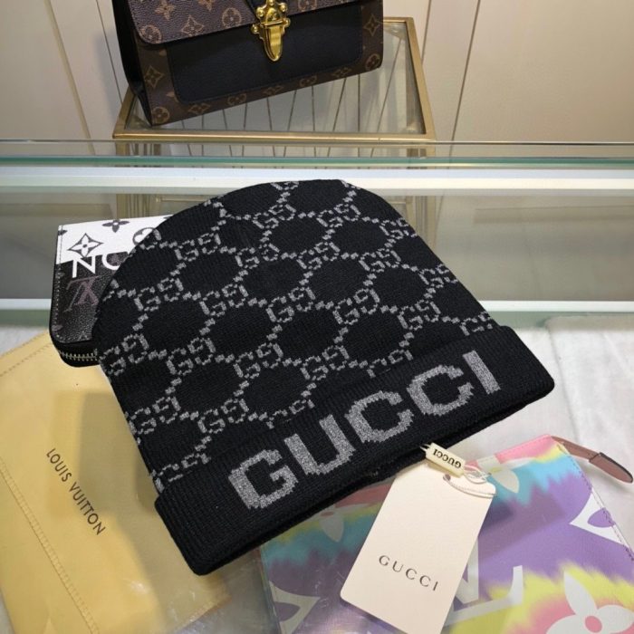 Gucci 黑色羊绒毛线帽