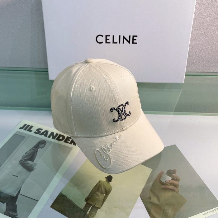 Celine 米色棉质棒球帽