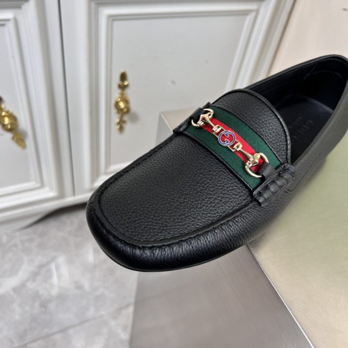 Gucci 男士黑色织带细节乐福鞋 6246981XH101066
