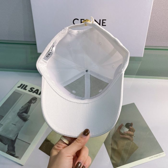 Celine 棉质白色棒球帽