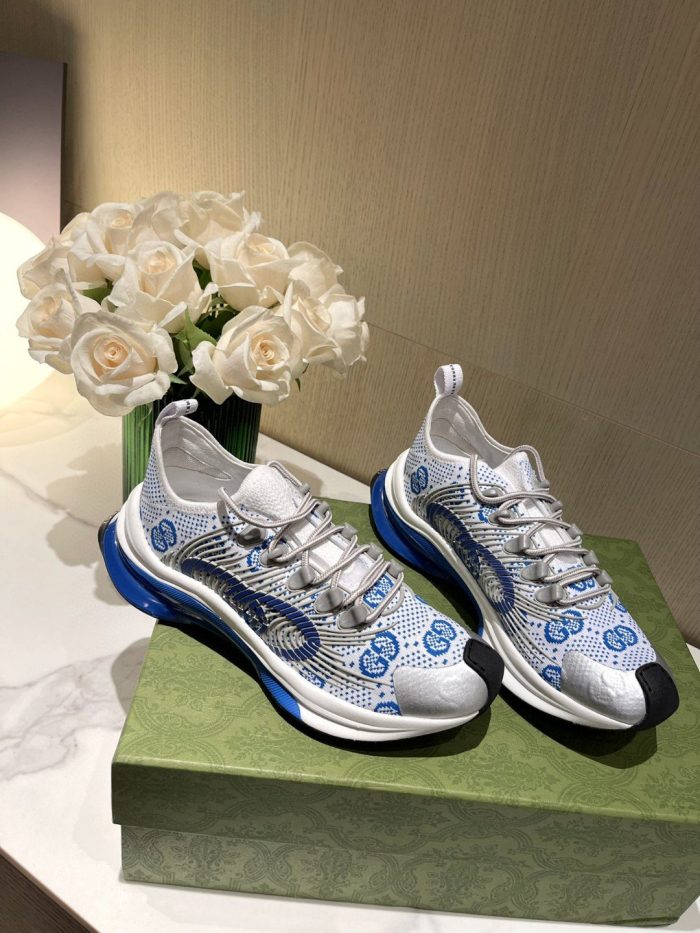 Gucci Run 女式运动鞋白色蓝色 680900 USN10 8485