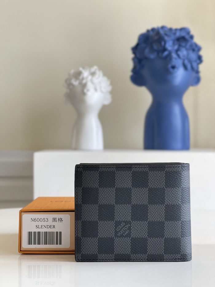 路易威登 Amerigo 钱包 Damier Graphite 男士钱包 4.7 英寸/11.5 厘米 LV N60053