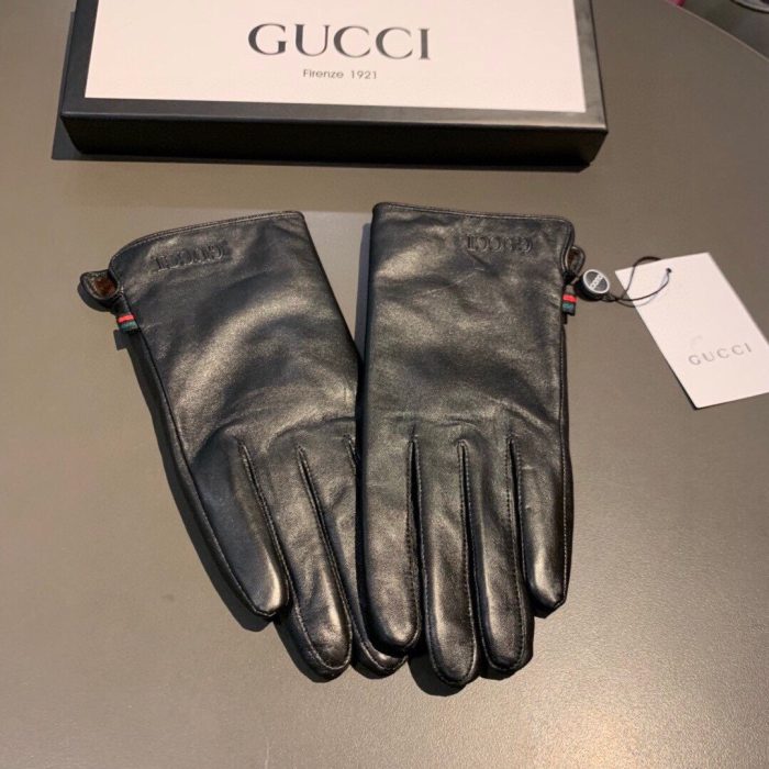 Gucci 黑色标志性双 G 图案手套