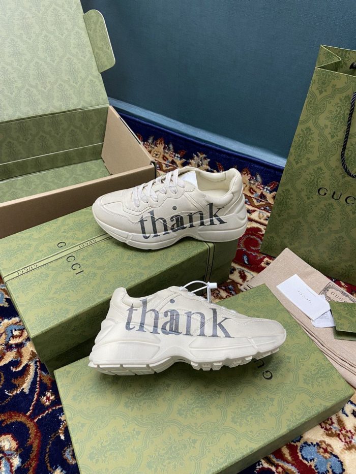 Gucci 女士 Rhyton 女士感谢白色运动鞋 660938