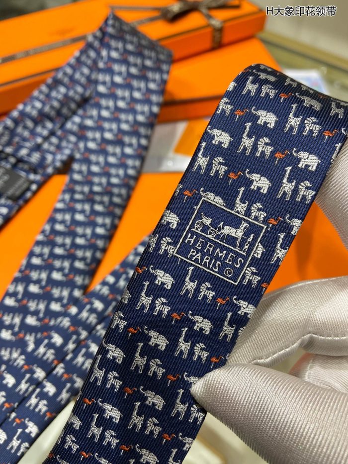 爱马仕 (Hermes) 动物图案领带 海洋领带 爱马仕 (Hermes) 男士领带