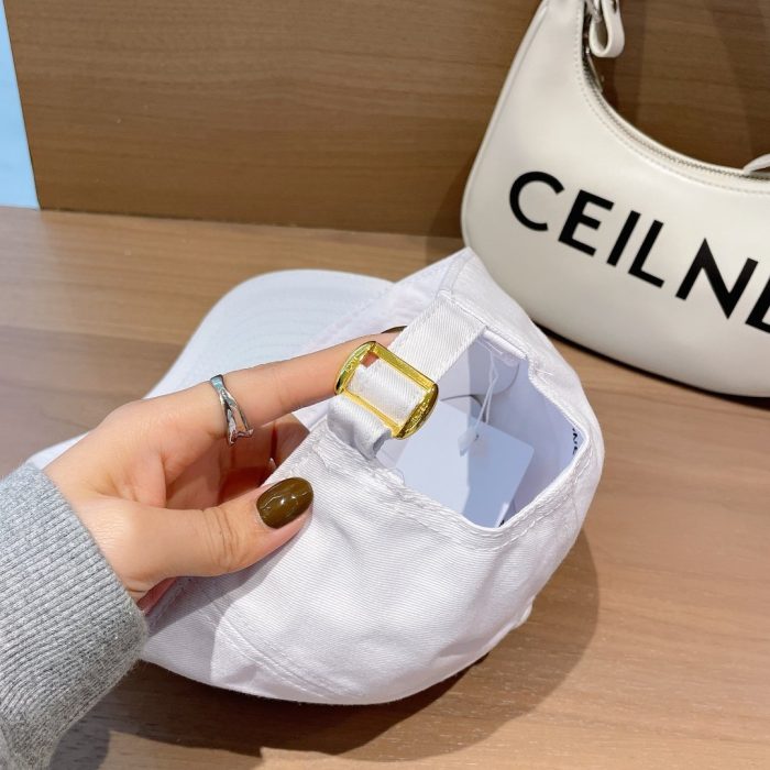 Celine 棉质白色棒球帽