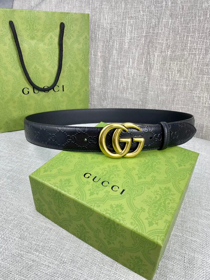 Gucci 女士标志性腰带黑色，女士腰带