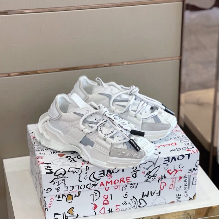 杜嘉班纳Gabbana 男士混合材质太空运动鞋白色 DG Shoes