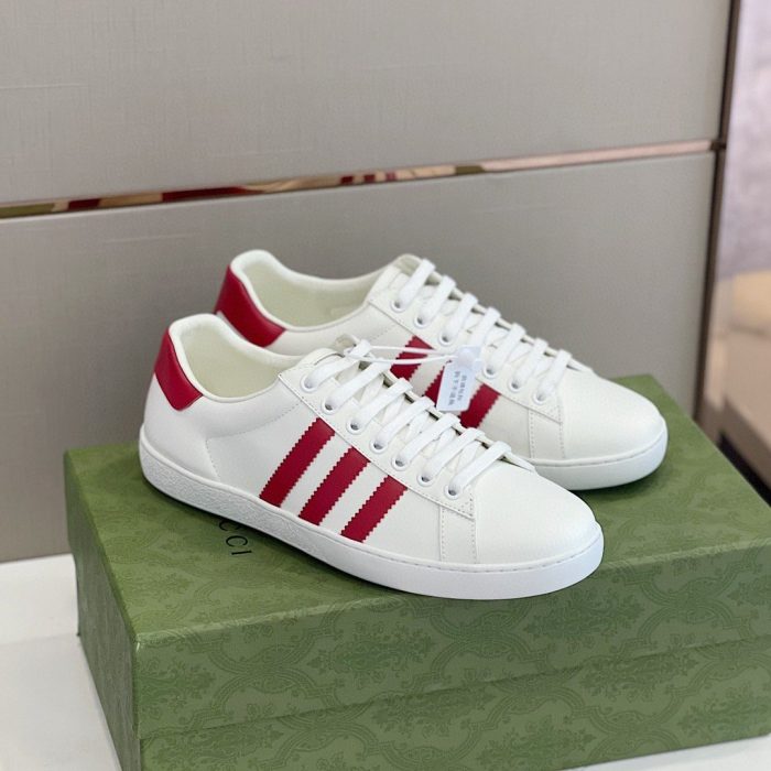 Gucci x Adidas 女式运动鞋白红 707861