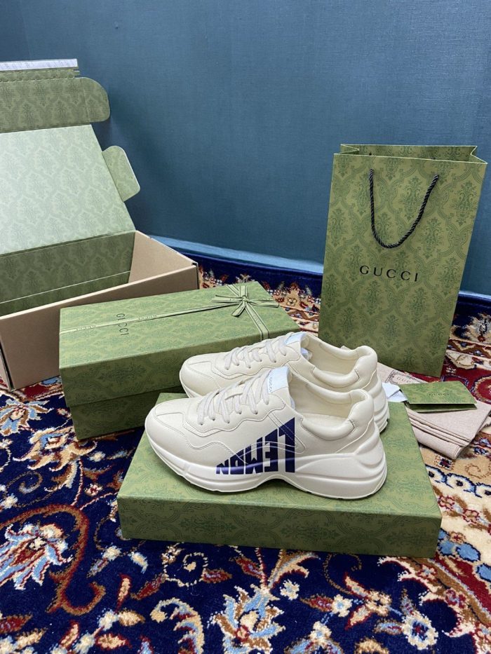 Gucci 女式 Rhyton 柠檬运动鞋 Gucci 女式白色象牙色 684899 DRW00 9522