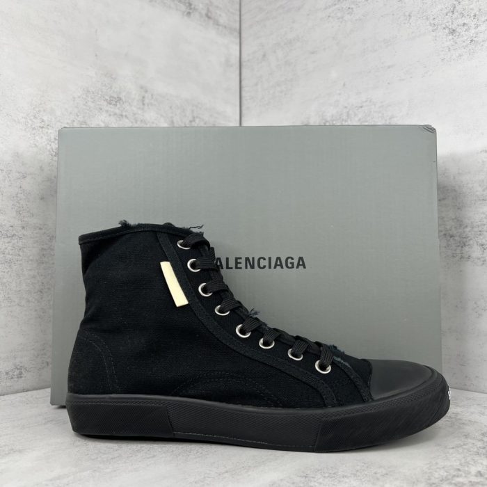 复刻巴黎世家（Balenciaga） Paris 男士黑色高帮运动鞋