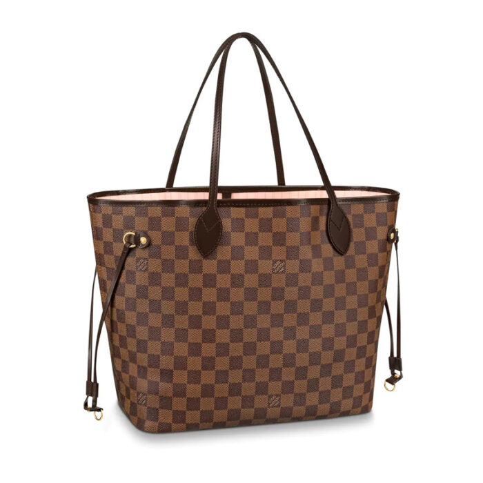 高仿LV Neverfull 中号手袋 DaEbene咖啡格 LV购物袋