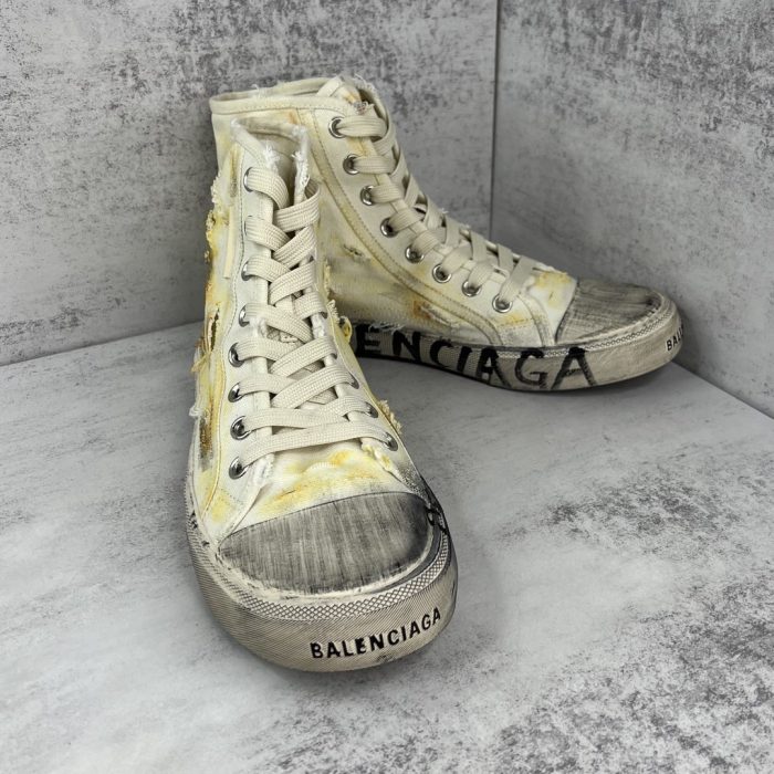 复刻巴黎世家（Balenciaga） Paris 男士白色高帮运动鞋