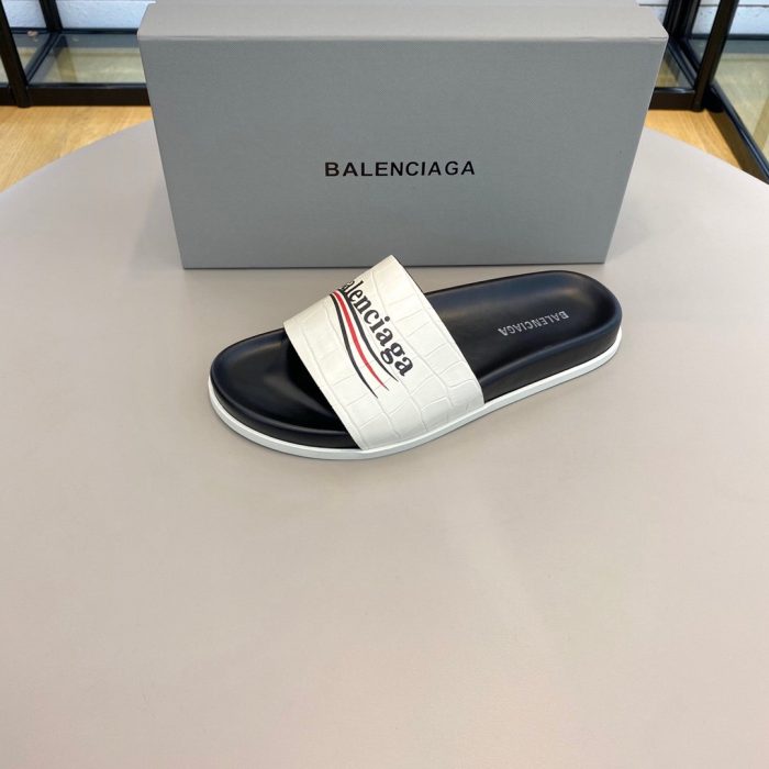 Balenciaga 男士泳池拖鞋白色