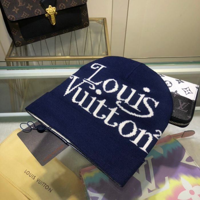 Louis Vuitton 深蓝色 LV 帽子无檐小便帽