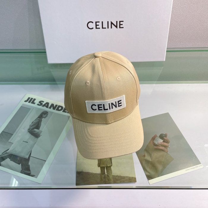 Celine 米色棉质棒球帽