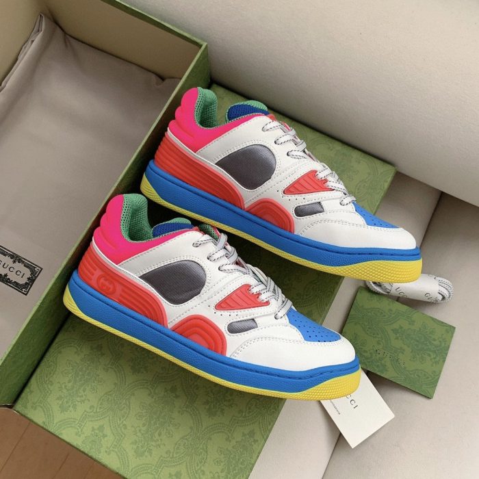 Gucci 男士篮球运动鞋白色粉色和蓝色 661311 2SH80 9063