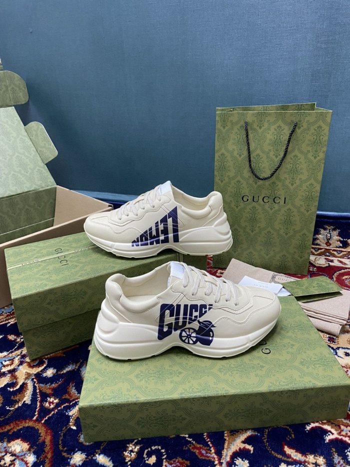 Gucci 女式 Rhyton 柠檬运动鞋 Gucci 女式白色象牙色 684899 DRW00 9522