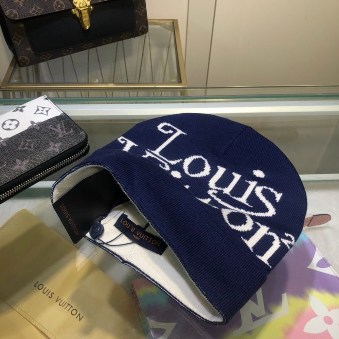 Louis Vuitton 深蓝色 LV 帽子无檐小便帽