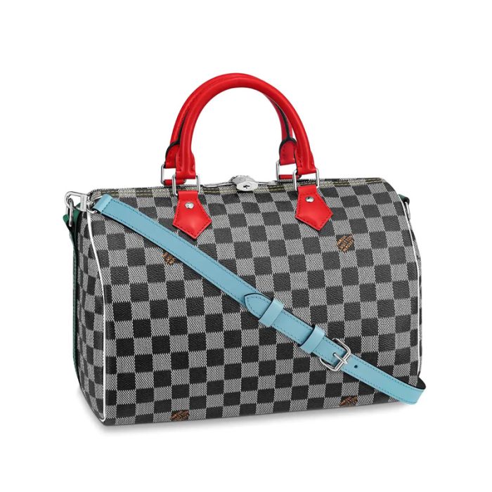 高仿LV SPEEDY BANDOULIERE 30 手袋 LVDa帆布枕头包