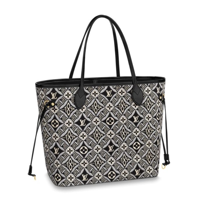 高仿LV NEVERFULL 中号手袋 1854系列妈咪包购物袋 灰色
