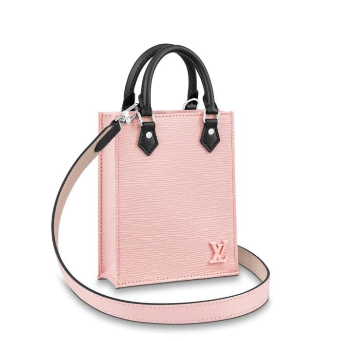 高仿LV PETIT SAC PLAT 手袋 Epi 皮革托特包 粉色