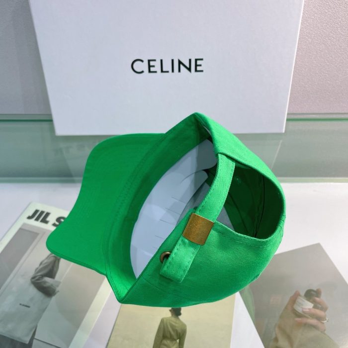 Celine 棉绿色棒球帽