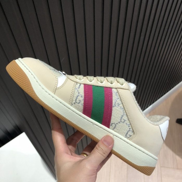 Gucci 男士 Screener GG 低帮米色粉绿色男士 546551