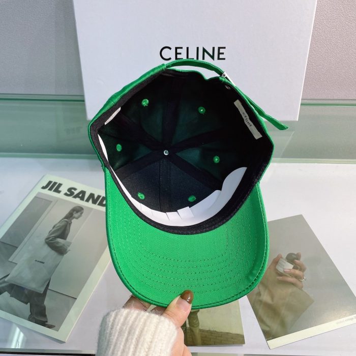 Celine 棉绿色棒球帽