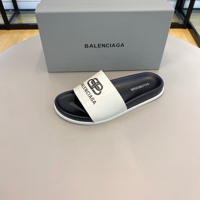 Balenciaga 女式泳池拖鞋白色