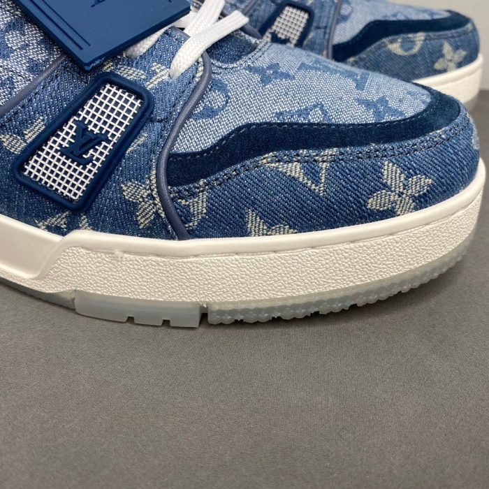 路易威登 男士运动鞋橡胶 Monogram Denim Blue Virgil Abloh LV