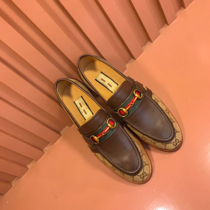 Gucci x Adidas 男士 GG 乐福鞋棕色男士 GG 鞋 702283