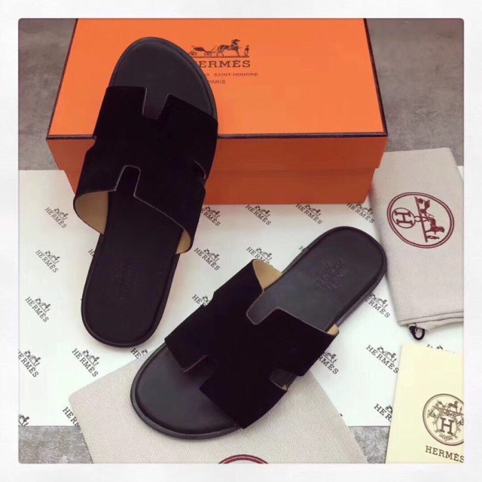 1:1爱马仕 (Hermes) 伊兹密尔男士凉鞋黑色