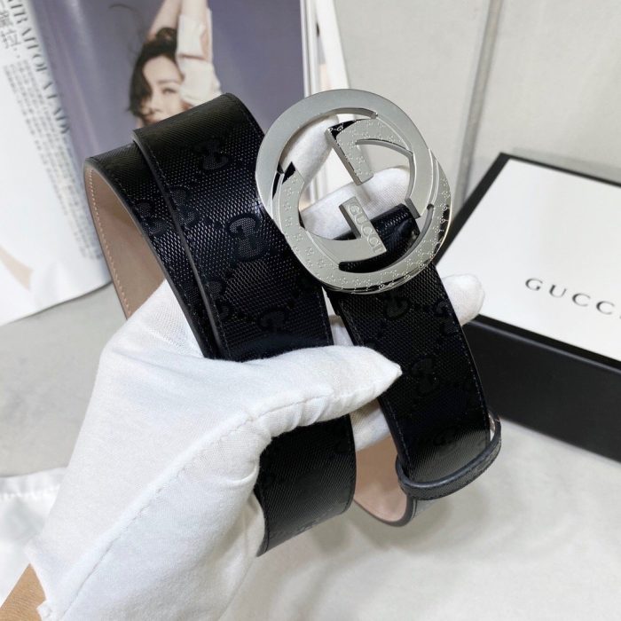 Gucci 女士标志性腰带黑色，女士腰带