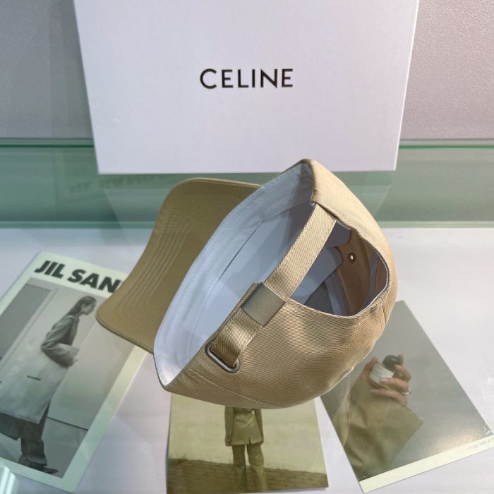 Celine 米色棉质棒球帽