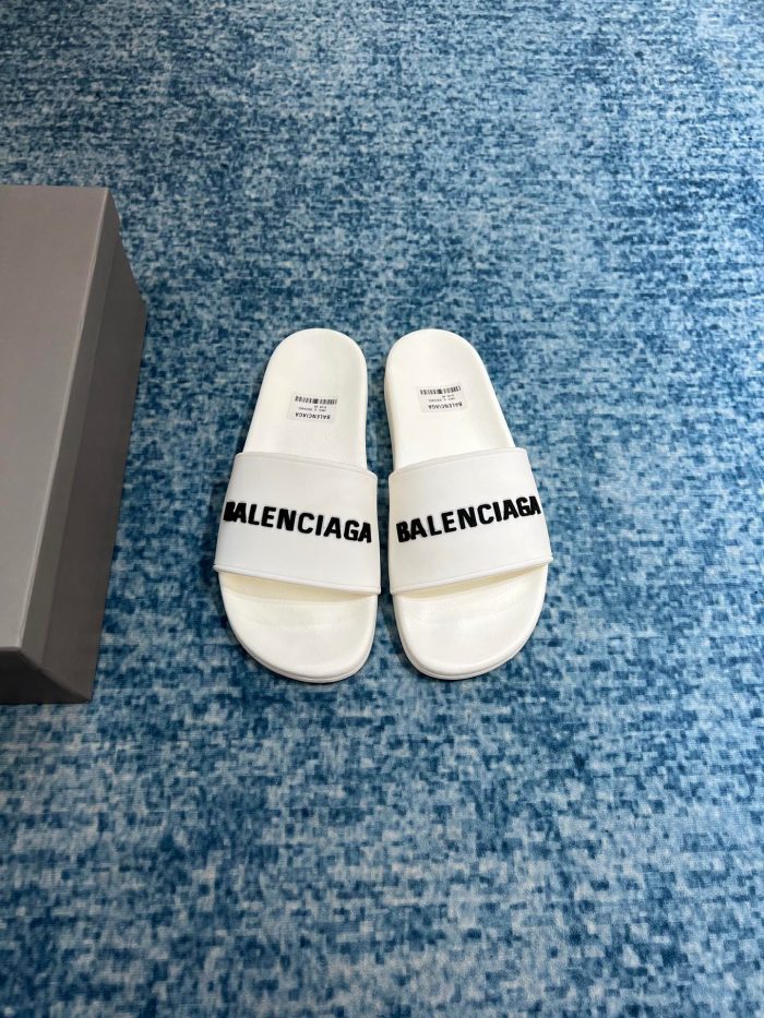 Balenciaga 男士泳池拖鞋白色